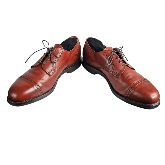 Allen Edmonds SZ 12 B Benton Brown Leather Lace Up Cap Toe Oxford Dress Shoe - Picture 8 of 12